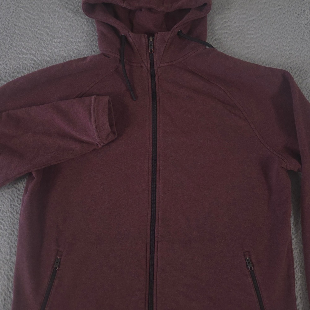 Public Rec Hoodie Mens XL Burgundy‎ Pima Cotton French Terry Full Zip Pockets